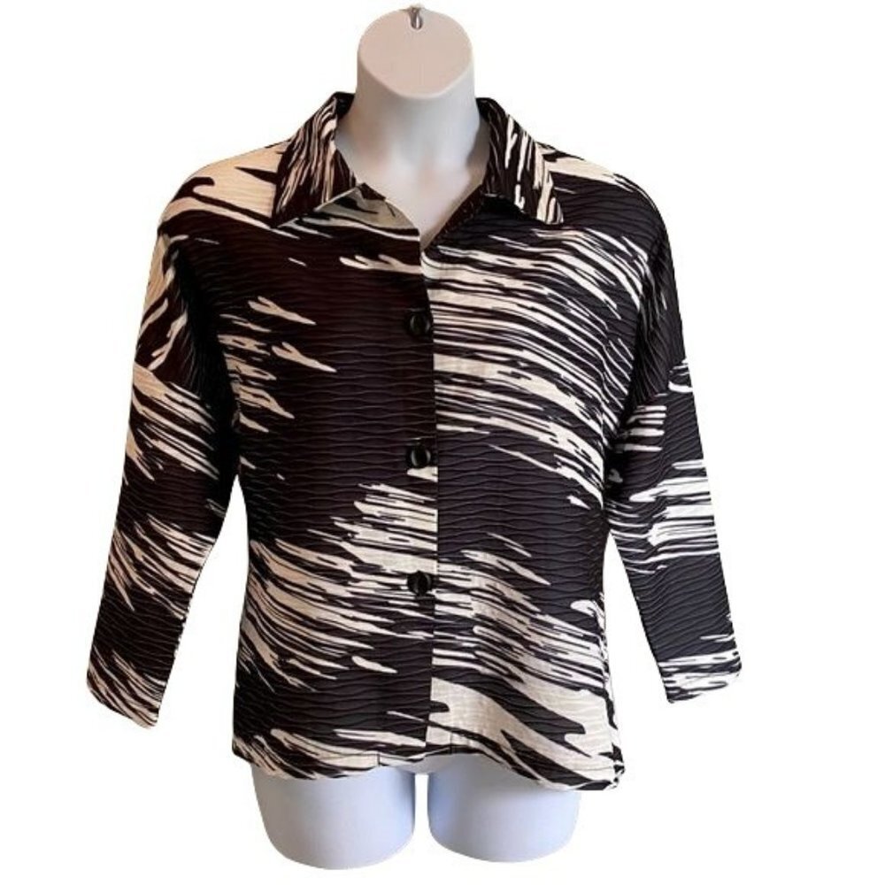 Cubism Womens Button Down  Polyester Top Medium